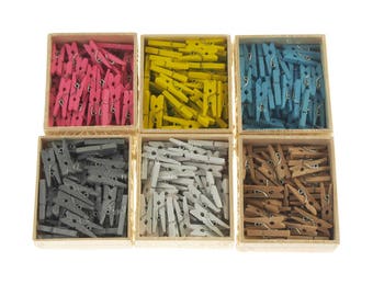 Mini Wooden Clothespins, 1-Inch, 50-Count