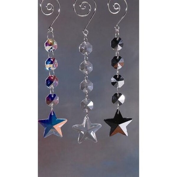 Acrylic Chandelier Crystals, Star Link, 6-Inch - Silver