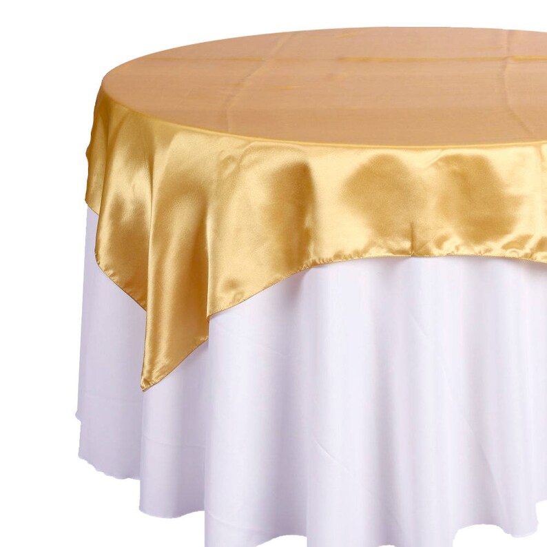 Satin Fabric Table Cover Overlay 72Inch x 72Inch Etsy