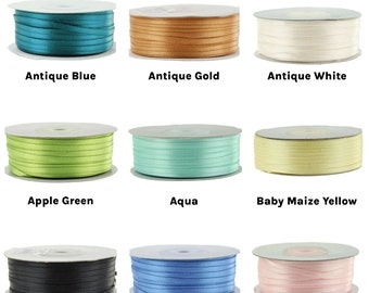 Double Face Satin Ribbon, 1/16, 1/8, 100-yard, Wholesale