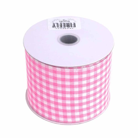 Homeford Gingham Polyester Ribbon - 7/8" X 25 Yards Scalloped Edge Purple