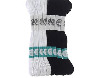 Cotton Embroidery Floss, Black/White, 8.7-Yard, 8-Count