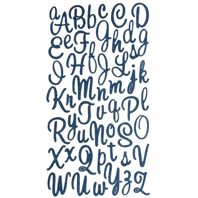 Range In Cursive Letters Glitter Cursive Alphabet Letter Stickers, 1-inch, 50-count - Etsy