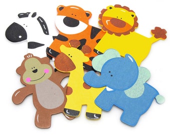 Assorted Wooden Animals Baby Favors, 5-inch, 6-piece