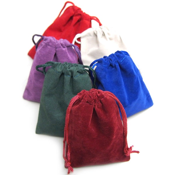 Velvet Pouch Jewelry Bags, 3-Inch x 4-Inch, 25-Count