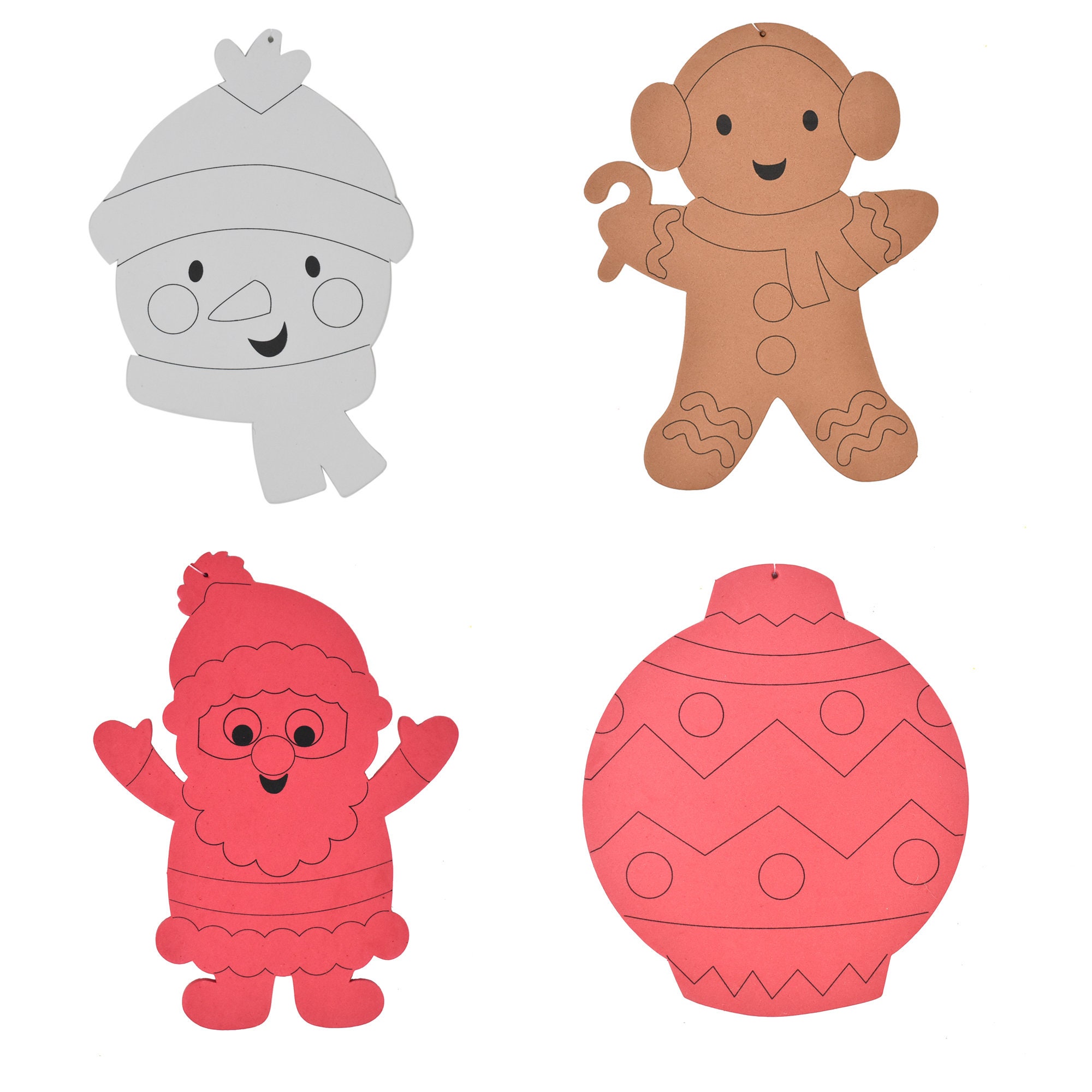 DIY Foam Fun Christmas Ornaments Kit Assorted Sizes 4-Piece | Etsy