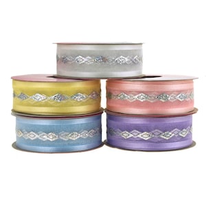 Harlequin Diamond Bling Center Sheer Ribbon, 5/8-Inch 3 Yards