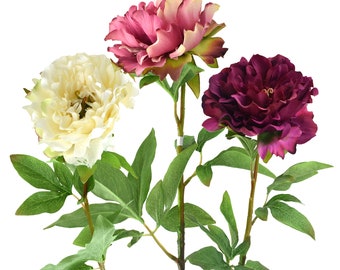 Artificial Peony Spray, 21-Inch