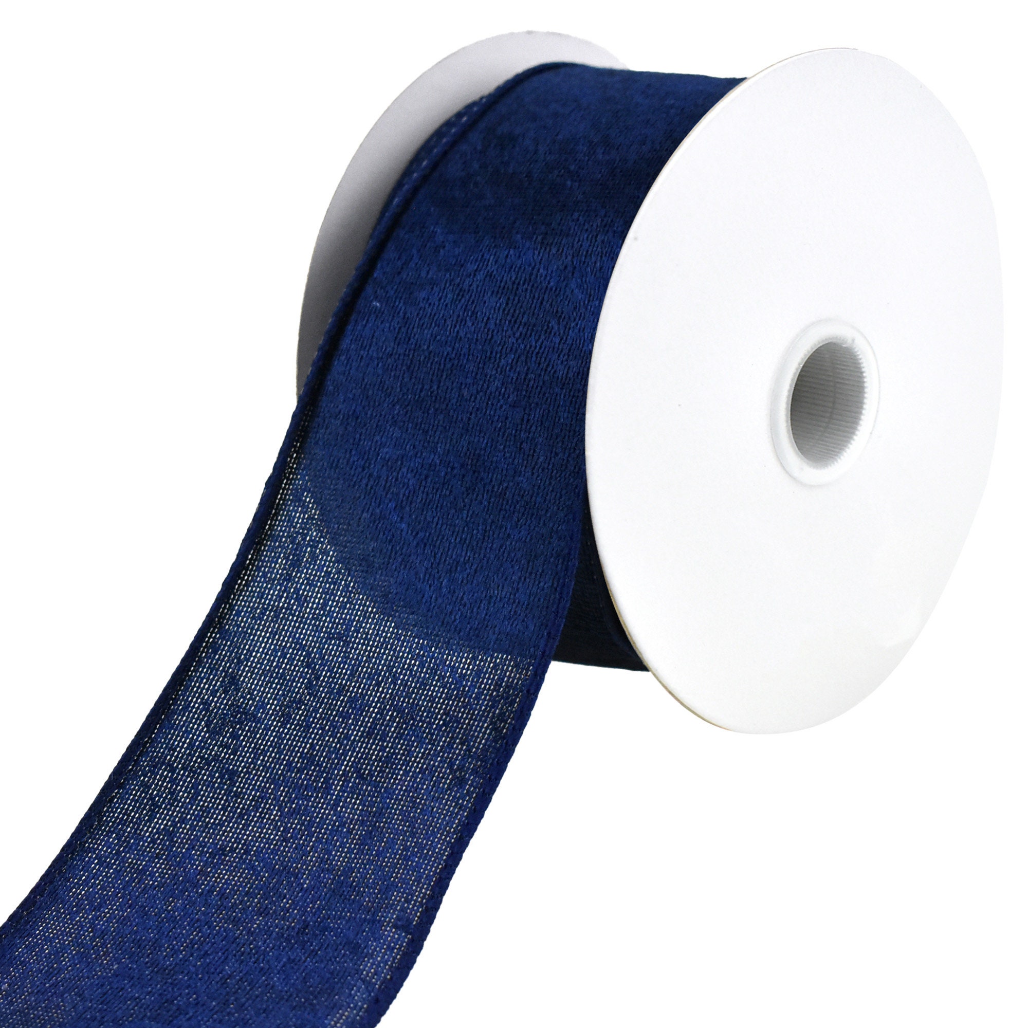 Lush Velvet Wired Ribbon, 1-1/2-Inch, 10-Yard - Navy Blue