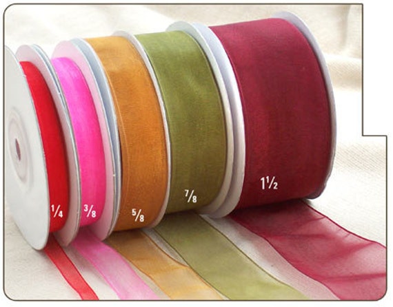 Plain Sheer Organza Ribbon, 25-yard 