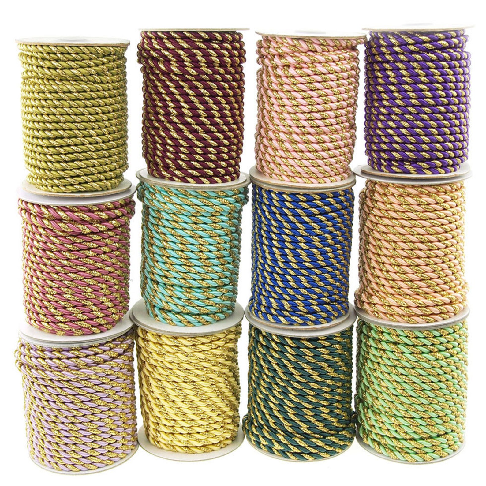 Twisted Cord Rope 2 Ply 6mm 25yard Gold Trim Etsy