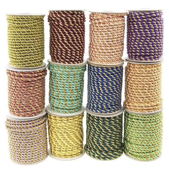 Twisted Cord Rope 2 Ply, 6mm, 25-yard, Gold Trim -  Canada