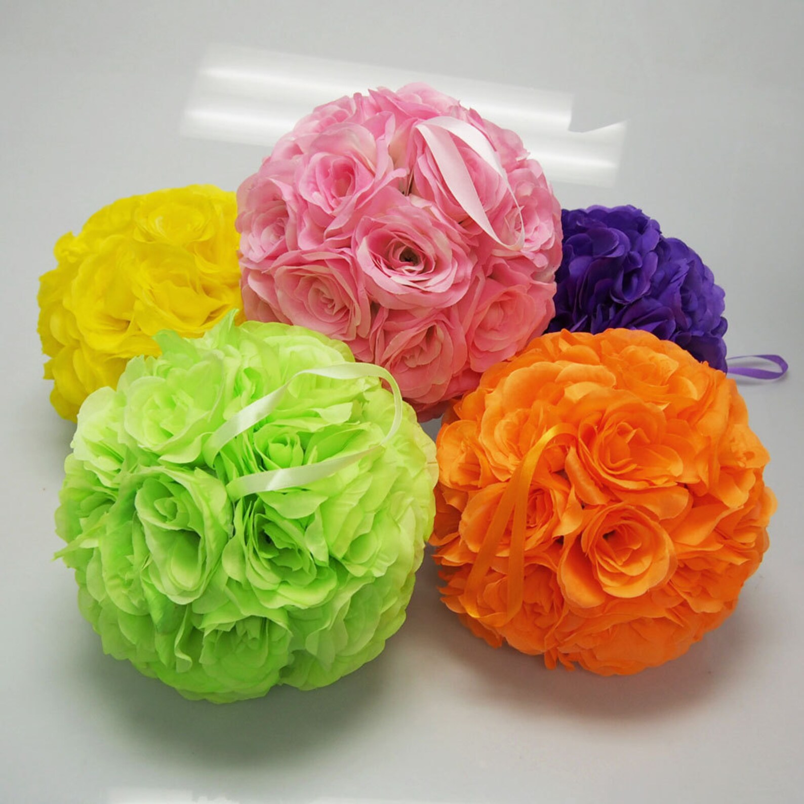Silk Flower Kissing Balls Centerpiece 10inch Etsy
