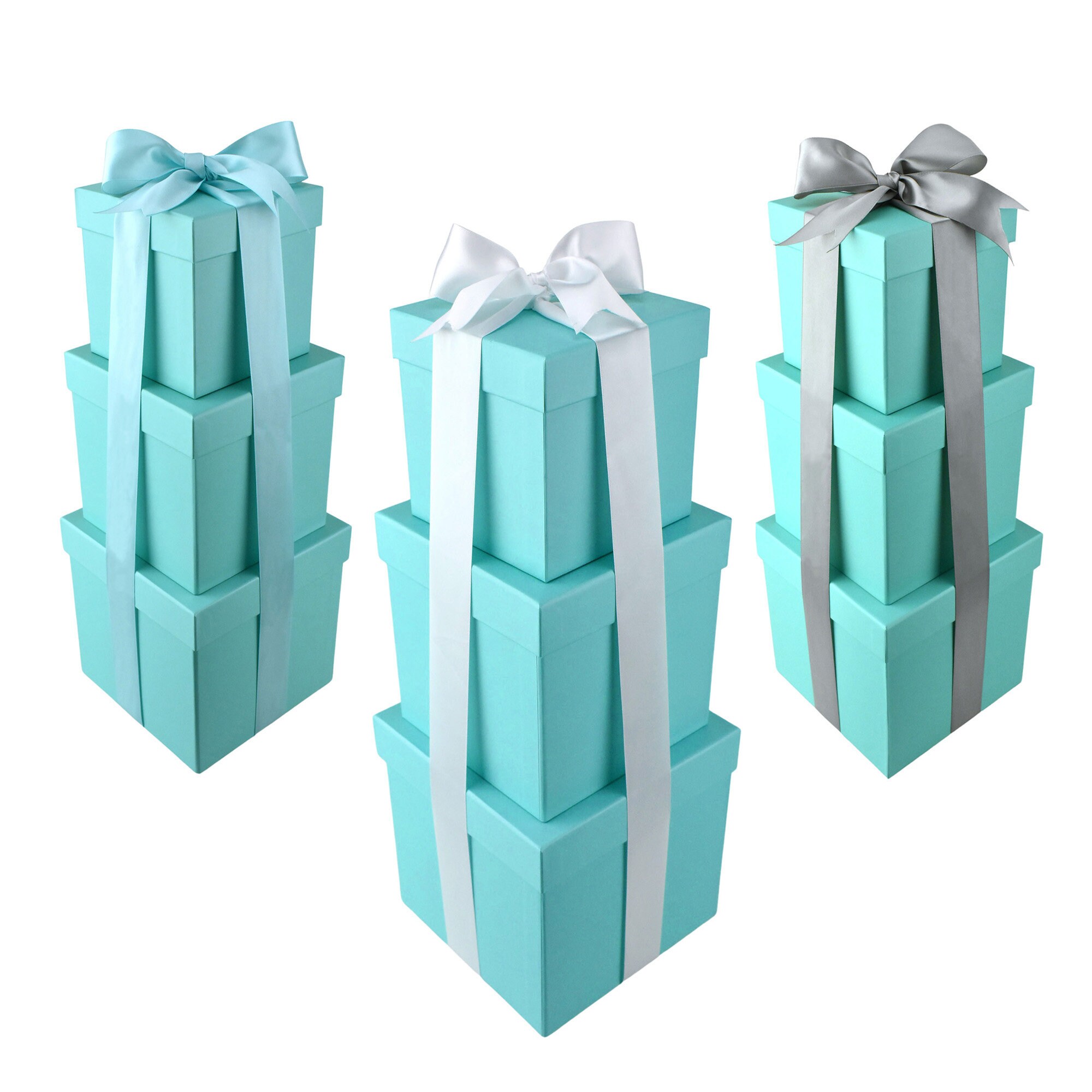 Square Nesting Gift Boxes 3 Tier Multi-use for Gift Giving, Storage 