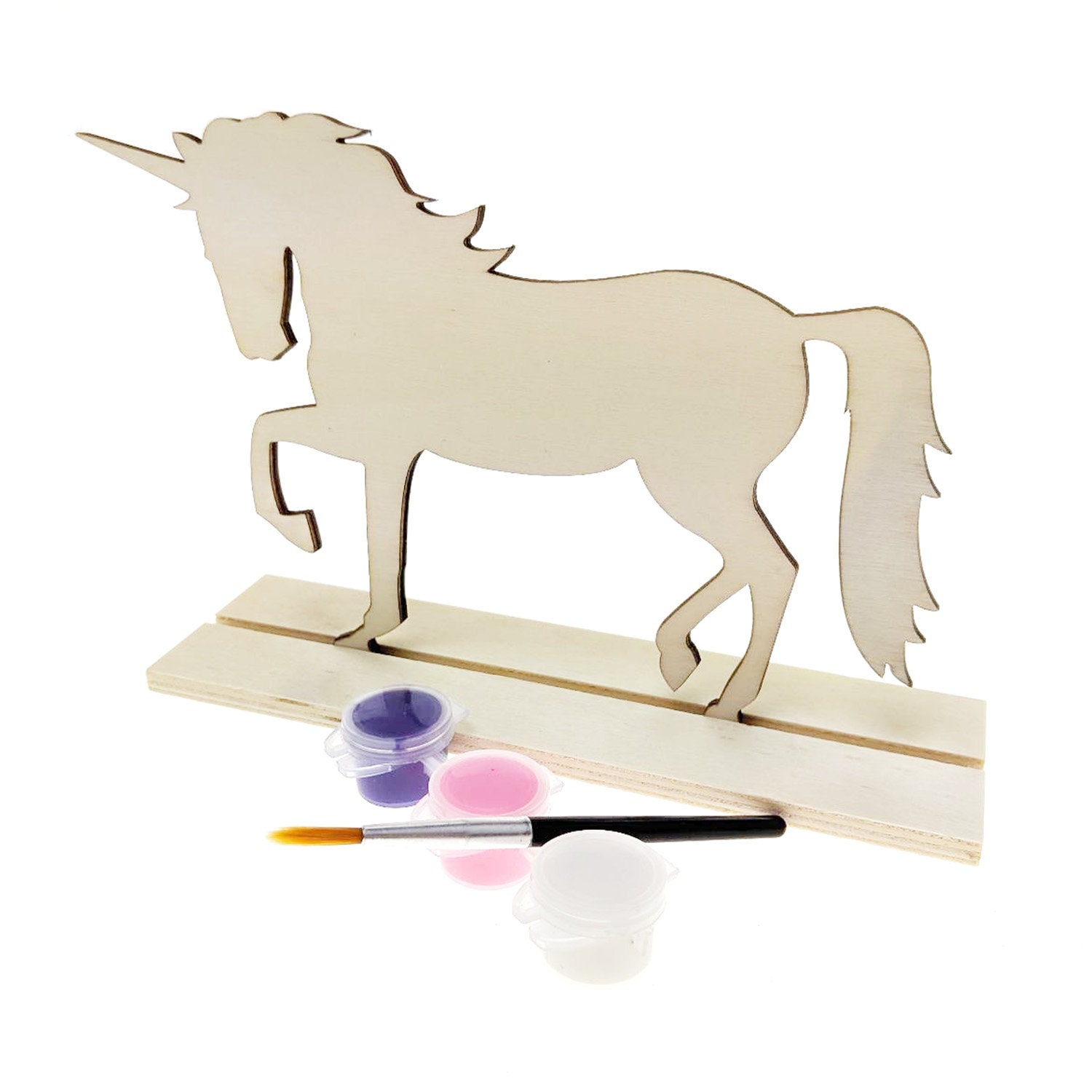 DIY Unicorn Wood Stand-Up Crafty Kids Kit Natural 7-Inch Etsy 日本