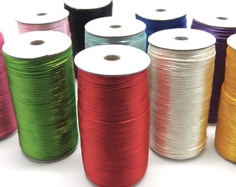 Satin Rat Tail Cord Ribbon Chinese Knot, 2mm, 200 Yards