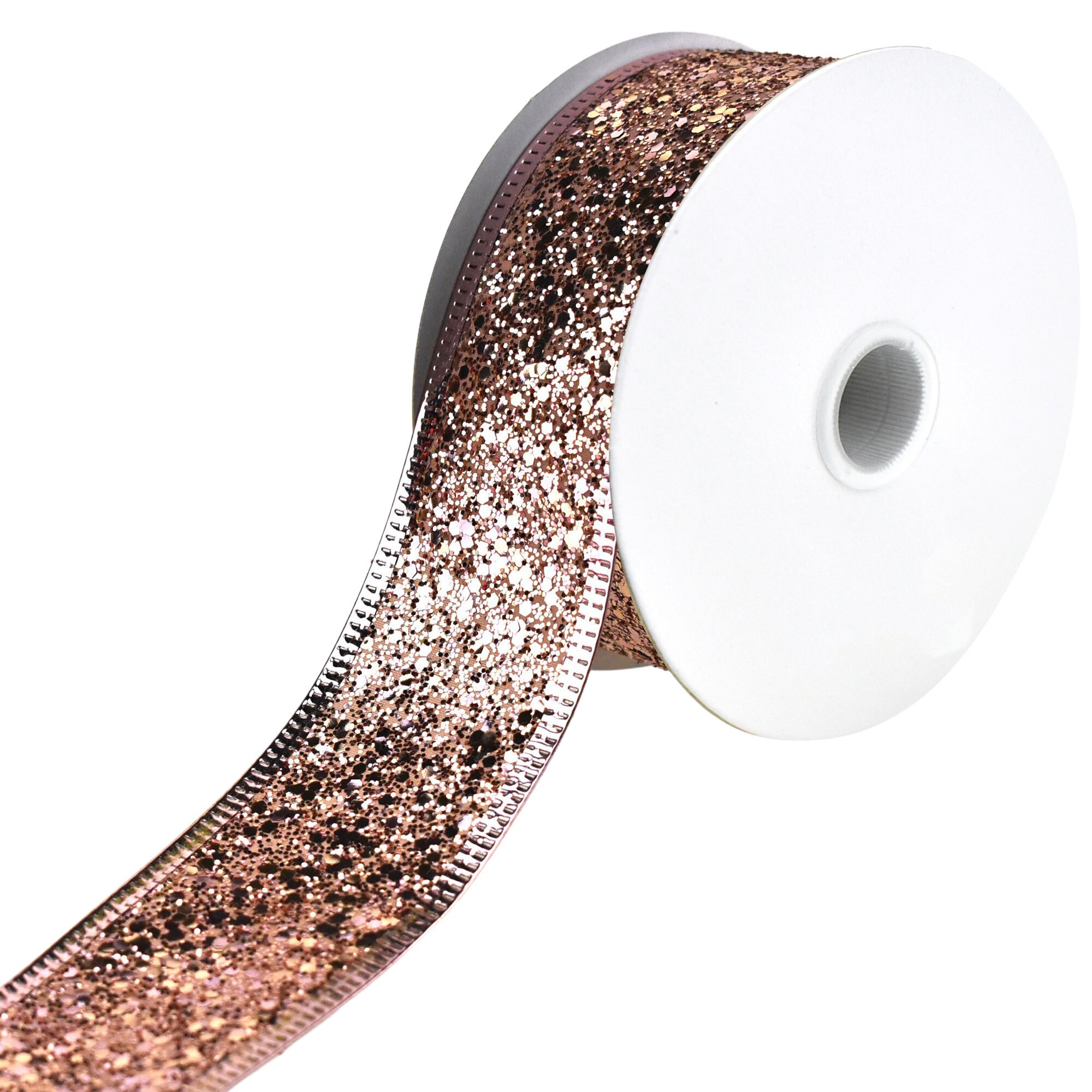 Disco Glitter Metallic Edge Wired Ribbon, 1-1/2-inch, 10-yard 