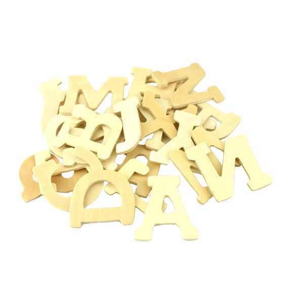 Thin Wooden Letters 1-1/2-inch Natural 26-piece 