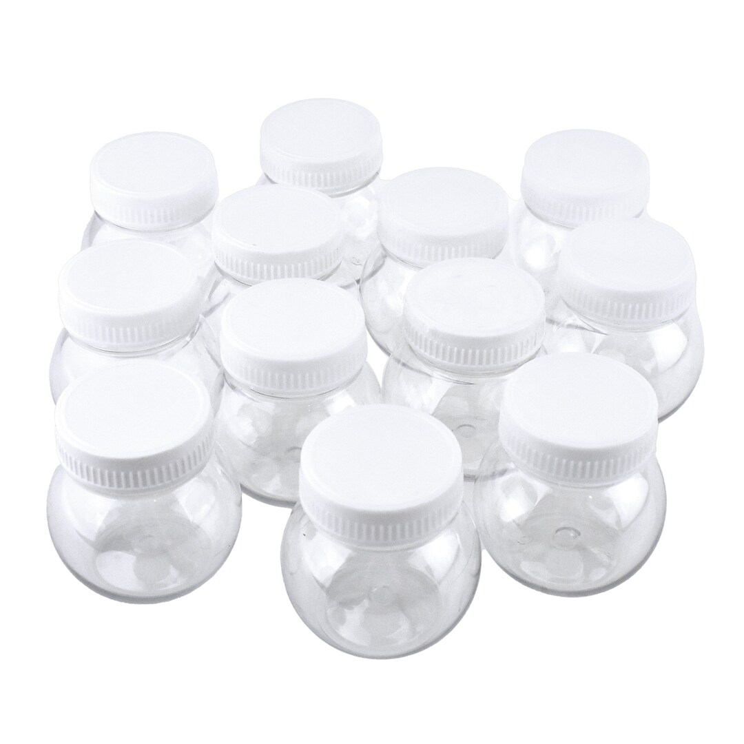 Clear Plastic Round Jar Bottle, 3inch, 12count White Etsy