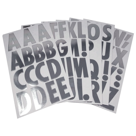 Big Font Metallic Alphabet Letter Stickers, Caps, 3-inch, 82-count 