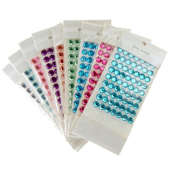 Round Adhesive Diamond Gem Stickers, 12mm 