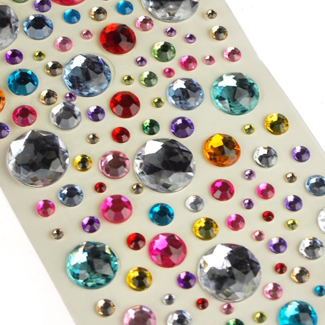 Self Adhesive Round Gemstone Assorted Color 120count Etsy