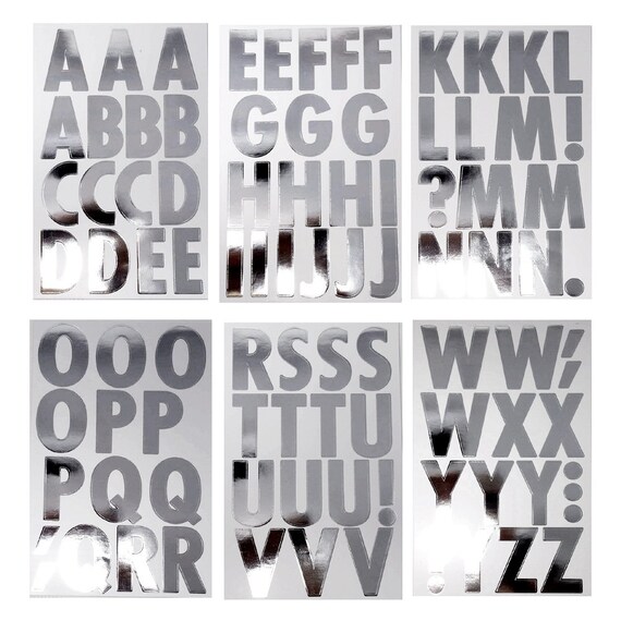 Big Font Metallic Alphabet Letter Stickers, Caps, 3-inch, 82-count 