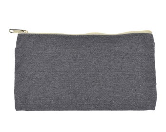Homeford Canvas Zipper Pouch, 10-Inch Grey