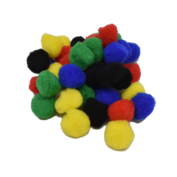 Small Fuzzy Craft Pom Poms Primary Colors 1-1/4-inch -  Norway