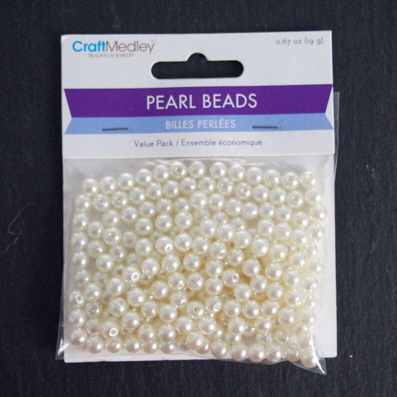 Plastic Pearl Beads, 6mm, 185-Piece image 2