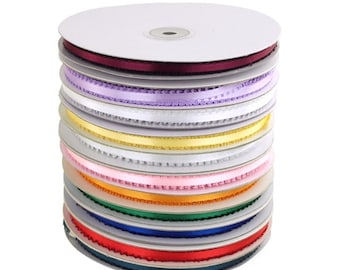 Picot Edge Double Face Satin Ribbon, 3/16-inch, 50-yard