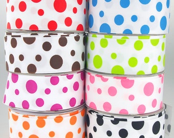 Grosgrain Polka Dots Ribbon, 25-yard, 1-1/2-inch