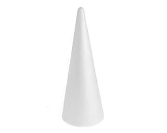 Large Styrofoam Cone, Polystyrene Cone, Wide Diameter Cone, Height 12.5 13  Inches Approximately, Diameter 7.87 Inches Approximately 