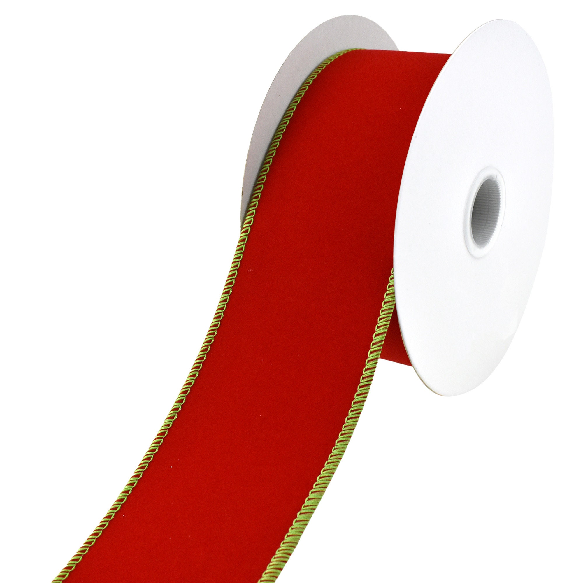 Christmas Velvet Wired Edge Ribbon, 2-1/2-Inch, 10-Yard, Dark Red