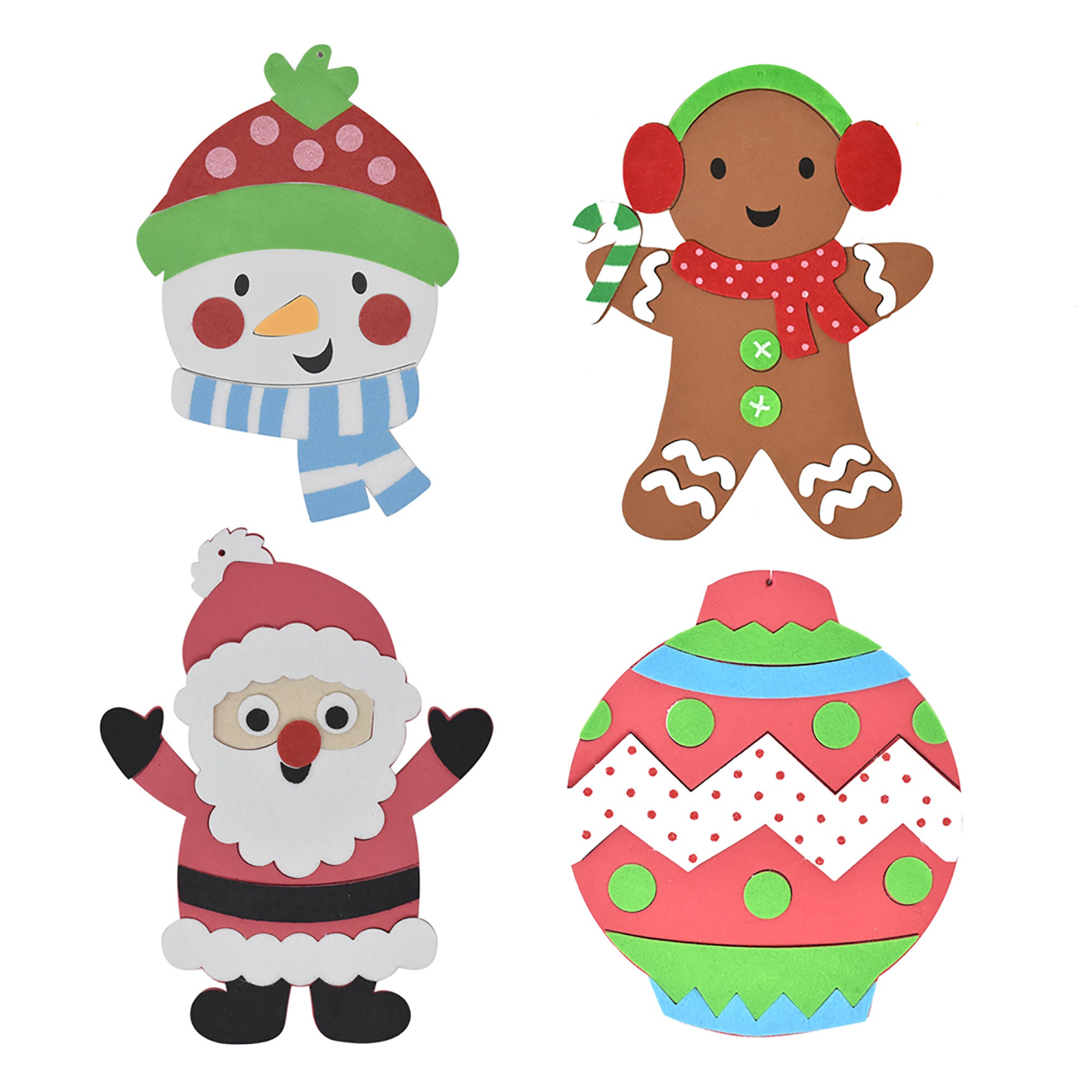 DIY Foam Fun Christmas Ornaments Kit Assorted Sizes 4piece Etsy UK