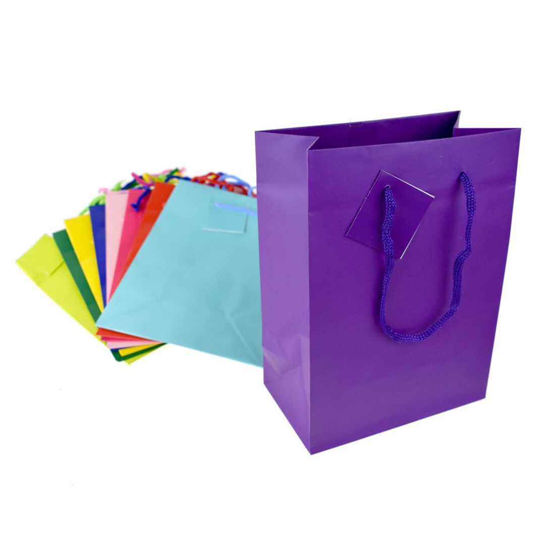 Solid Colored Matte Gift Bags With Tag, 91/2inch Etsy