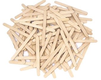 200 Pcs Natural Wood Popsicle Sticks Wooden Craft Wax Sticks 4-1/2