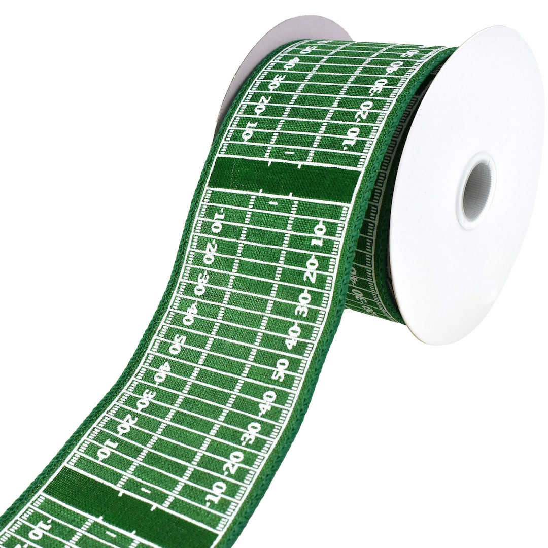 Field Ribbon Football Field Faux Linen Wired Ribbon, 2-1/2-inch, 10-yard - Etsy