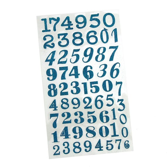 Glitter Number Stickers Three Styles, 3/4-inch, 60-count 