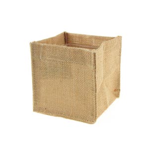 Natural Burlap Cube Square Vase Holder