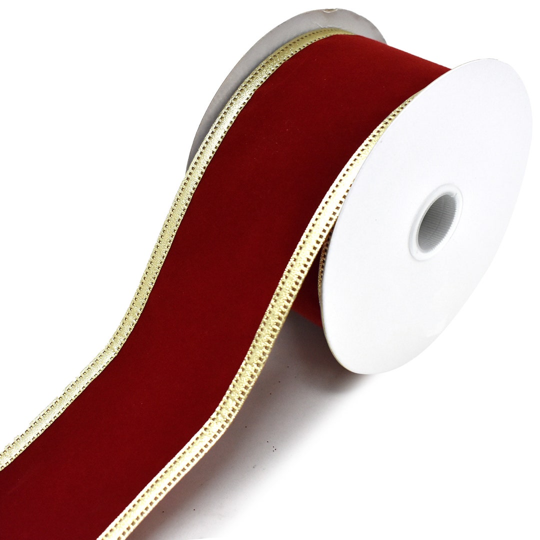  Red Velvet Wired Edge Ribbon - 2 1/2 x 10 Yards, Valentine's  Day, Gift Wrap, Holiday Decor, Garland, Gifts, Wrapping, Wreath, Gift Bow,  Christmas : Office Products