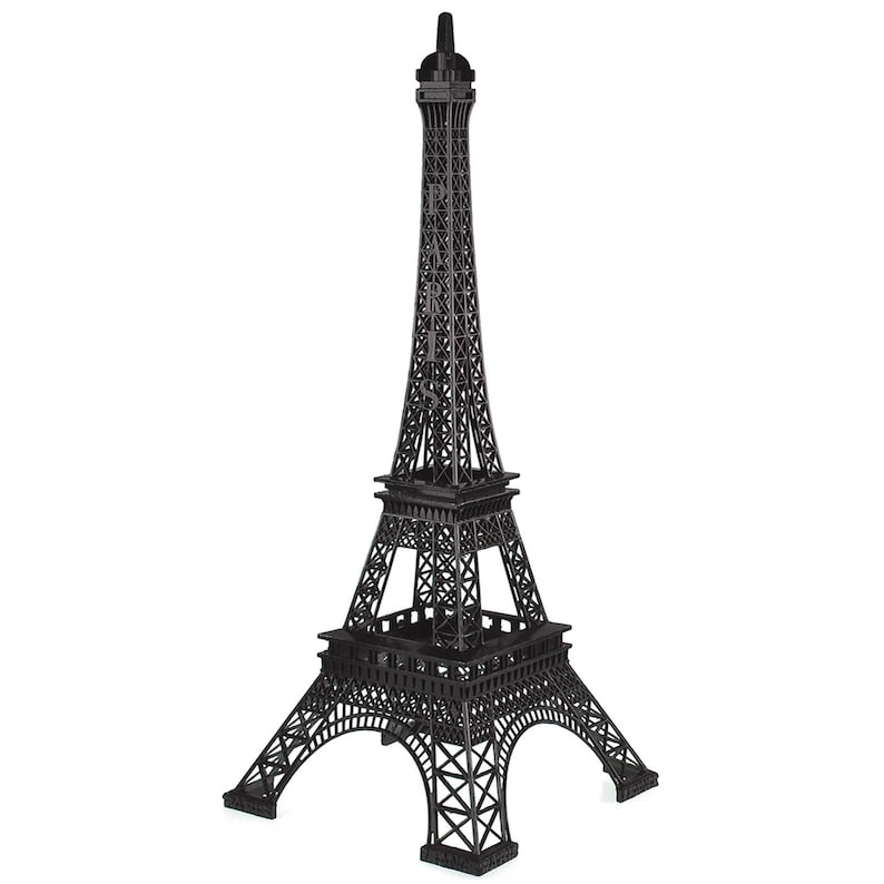 20-inch Black Tall Metal Eiffel Tower Paris France Stand