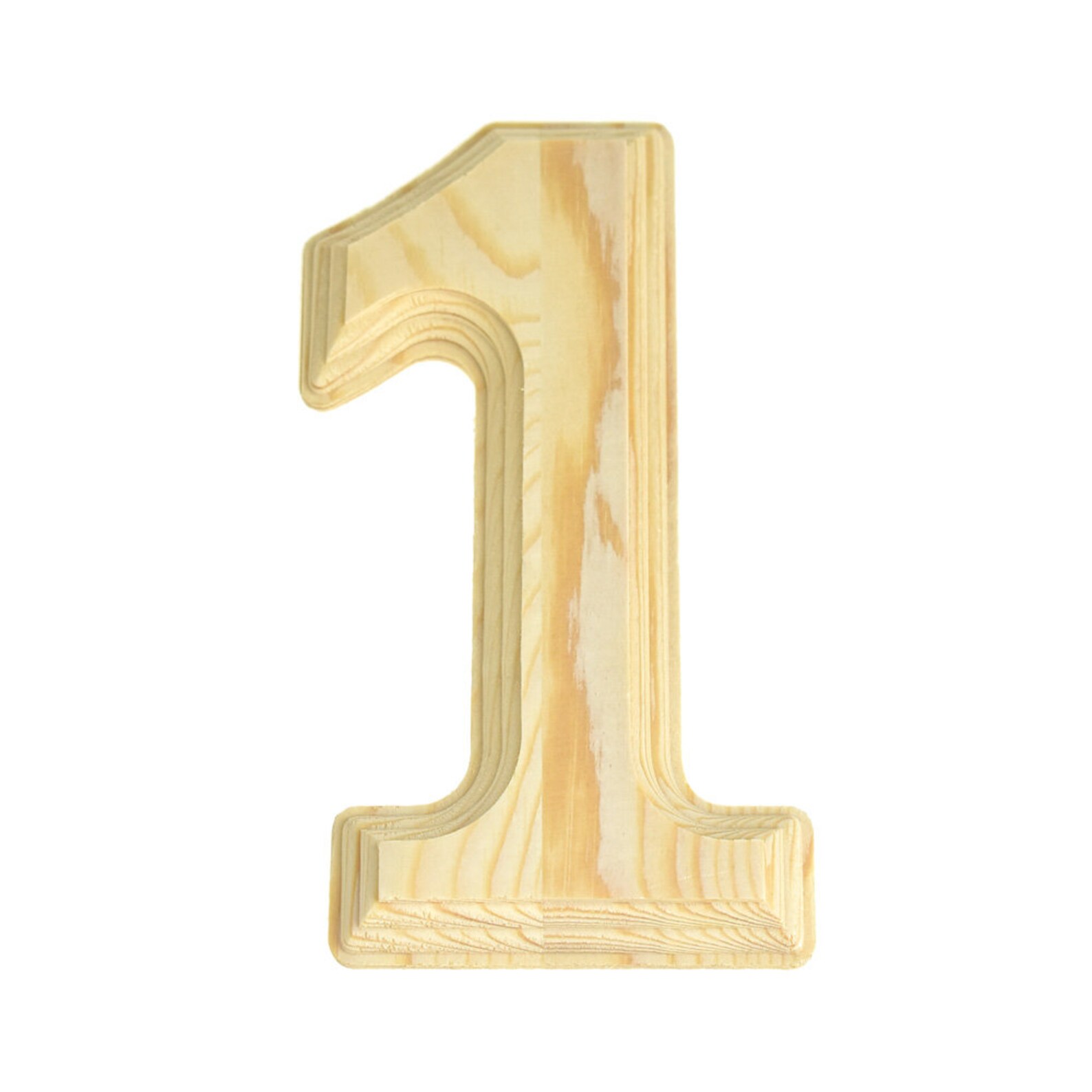 Pine Wood Beveled Wooden Number 1 Natural 5-13/16-inch - Etsy