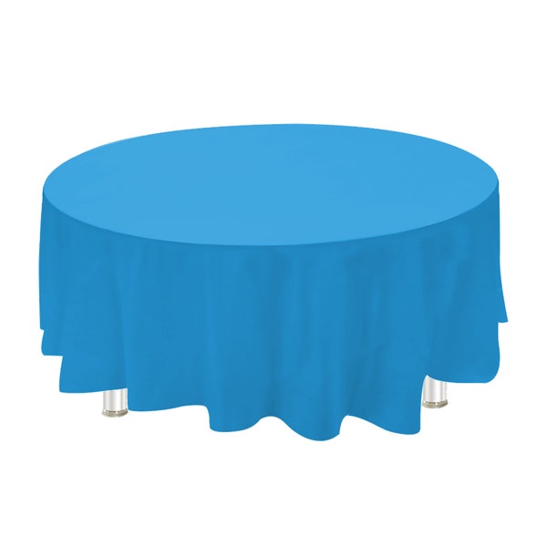 Plastic Table Cover, Round, 84-inch