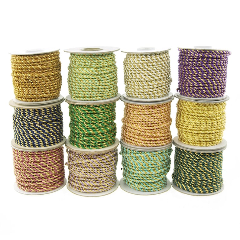 Download Gold Trim Twisted Cord Rope 2 Ply 3mm 25 Yards | Etsy