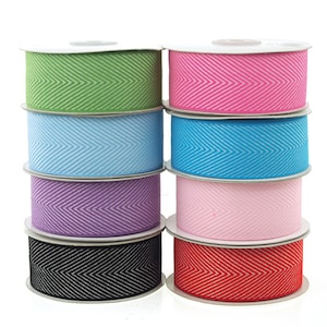 Chevron Herringbone Cotton Ribbon, 1-1/2-inch, 10-yard
