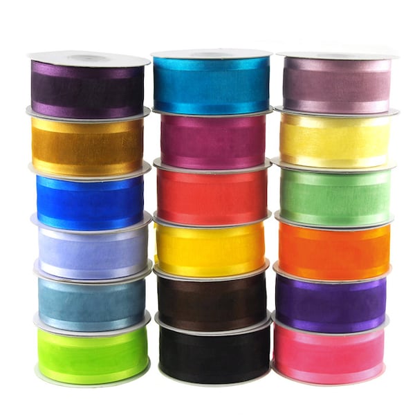 Satin Edge Sheer Organza Ribbon, 1-1/2-Inch, 25 Yards