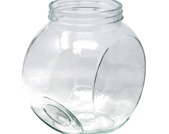 Clear Glass Tilted Cookie Jar, Small, 5-Inch