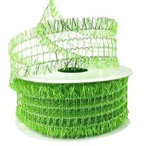 Metallic Open Weave Frayed Edge Wired Ribbon, 1-1/2-Inch, 10-Yard