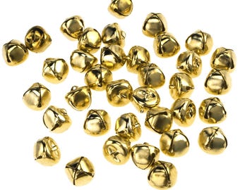 Metal Jingle Bells, Gold, 3/4-Inch, 36-Piece